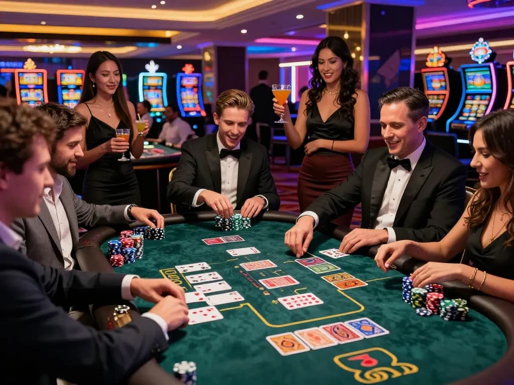 Exciting gaming atmosphere at the 789 club with engaged players and colorful decor.