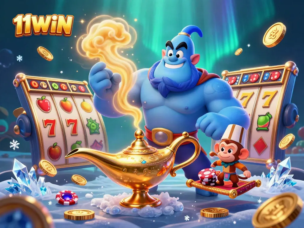 Experience thrilling slot games at 11WIN with vibrant jackpot symbols and magical characters.