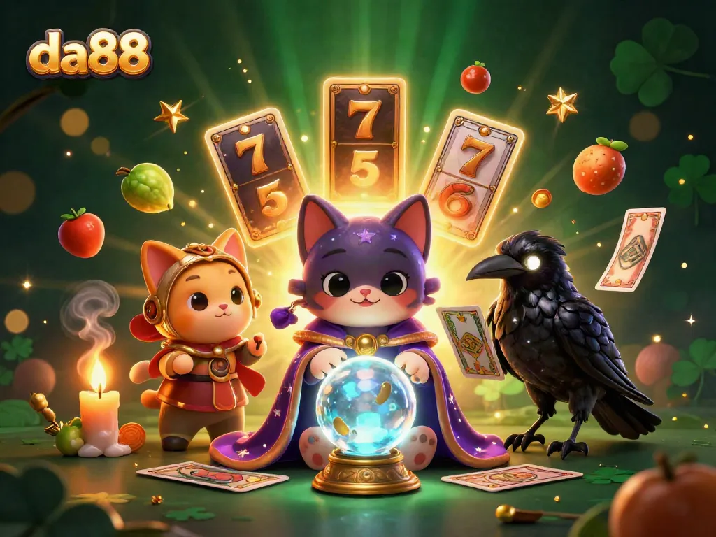 Win big prizes with da88 in this vibrant casino adventure featuring mystical characters and slot elements.