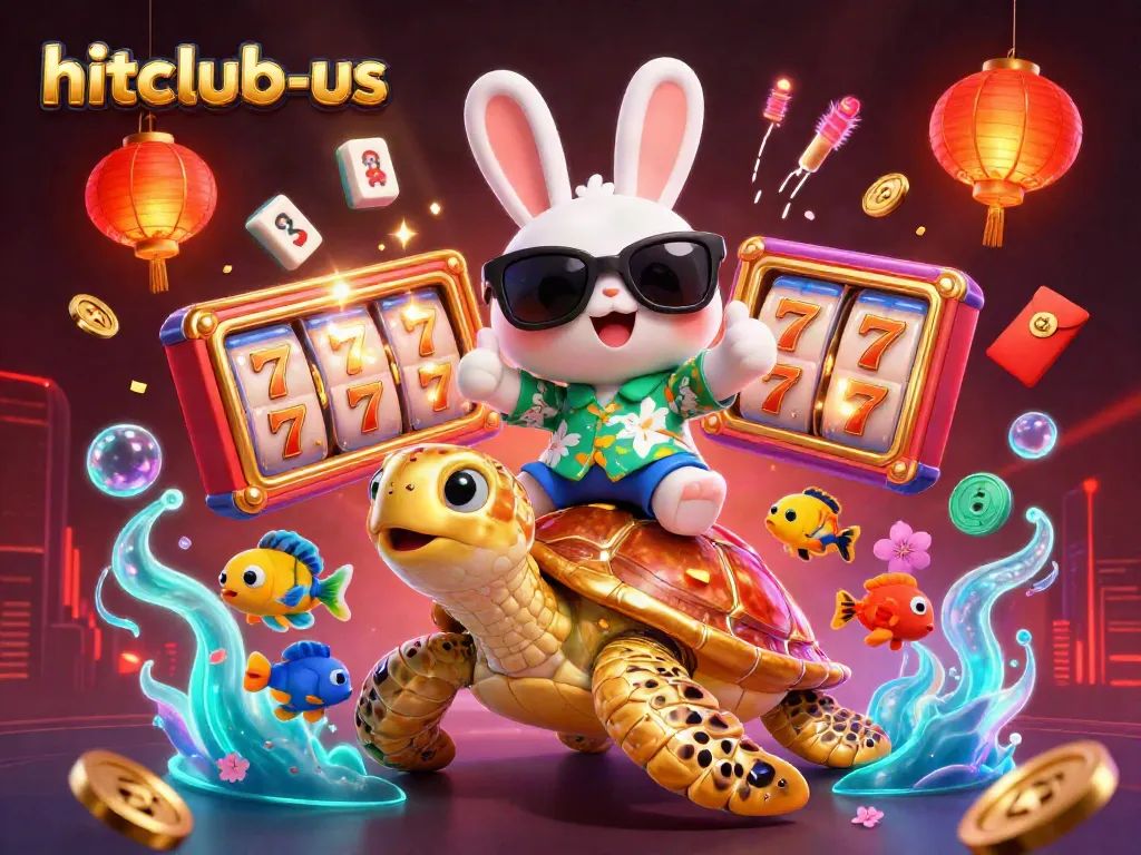 Engage with thrilling slots action at hitclub-us with fun characters in a vibrant casino scene