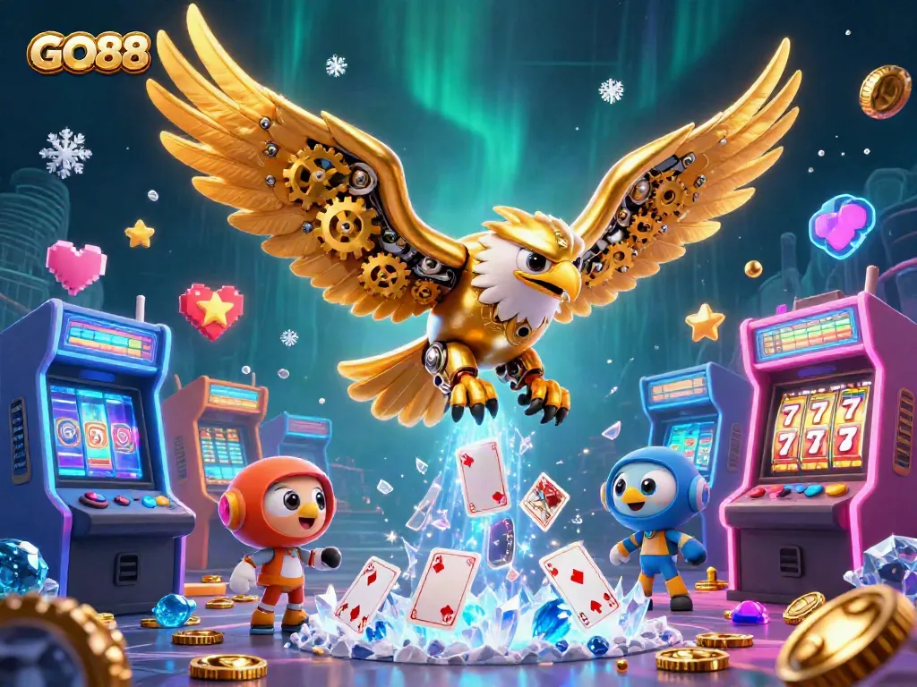Experience thrilling gameplay at GO88 while diving into a cascade of colorful casino elements.