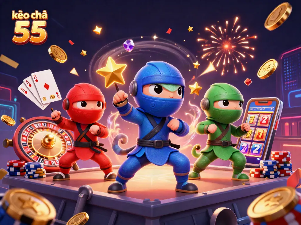 Experience exciting gameplay with kèo nhà cái 55 featuring vibrant characters and dynamic casino elements.