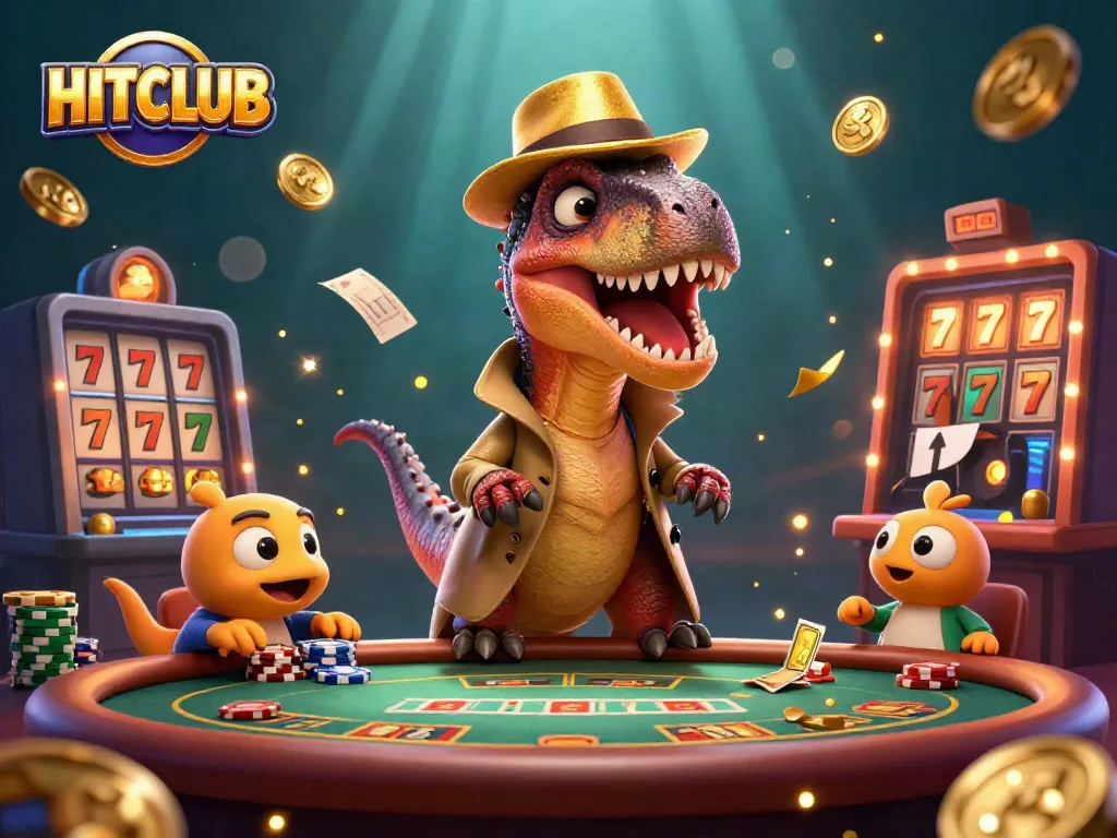 Experience HITCLUB's thrilling blackjack scene with dynamic characters amidst sparkling casino action.