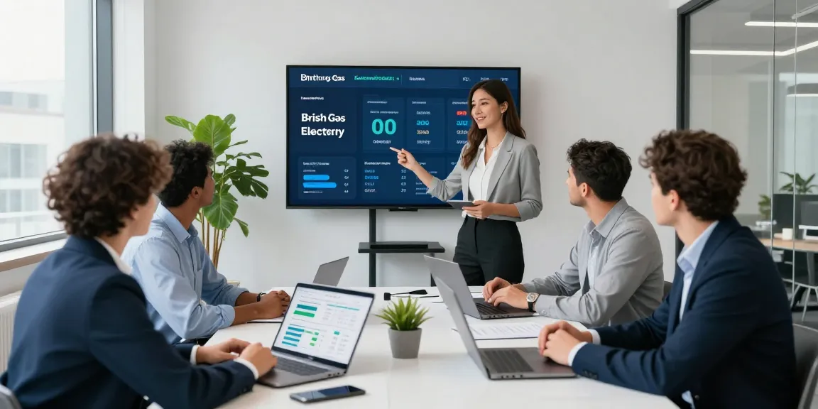 Decision-making process for British Gas Business Electricity in a modern office setting.