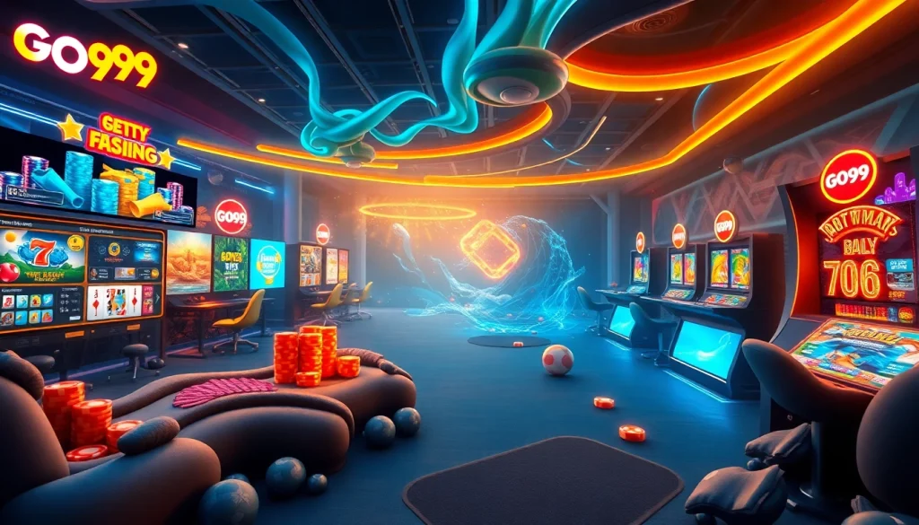 GO99 online gaming platform showcasing vibrant games and exciting casino elements.