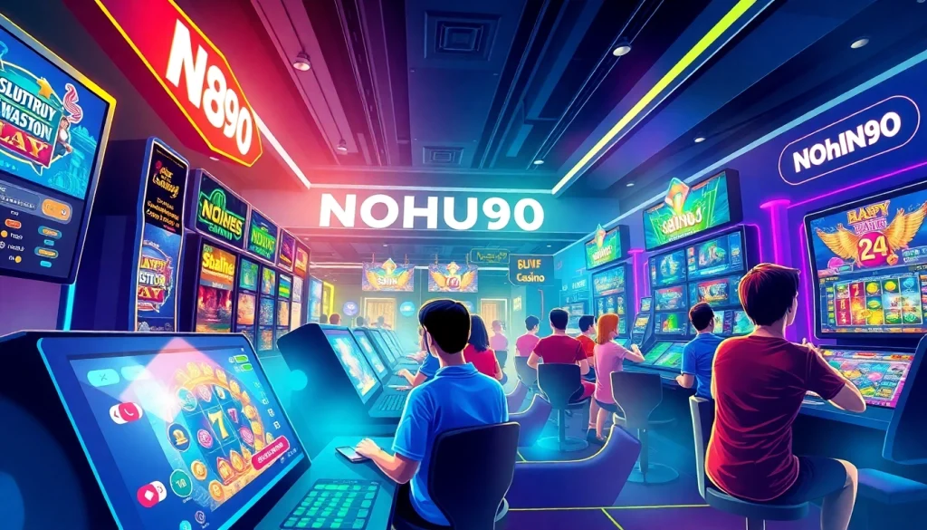 Experience the excitement of NOHU90 with vibrant gaming visuals and dynamic elements.