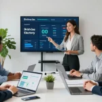 Decision-making process for British Gas Business Electricity in a modern office setting.